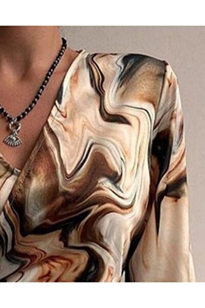 Meleners Women's Long Sleeve Double Breasted Collar Asymmetrical Detail Mini Modal Dress