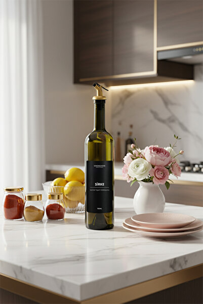 Simona Home 750ml Vinegar Bottle Premium Glass Vinegar Bottle with Gold Cap 7...