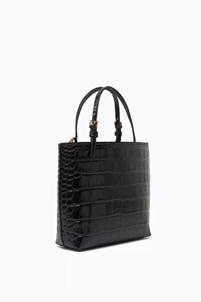 Elisabetta Franchi Timsah Desenli Deri Mini Tote Çanta, Şık & Lüks