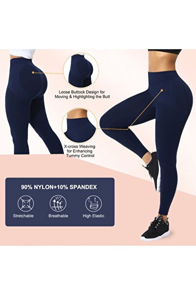 VEYA Dark Blue High Waist Sport Leggings Women's Slim Fit Sportswear