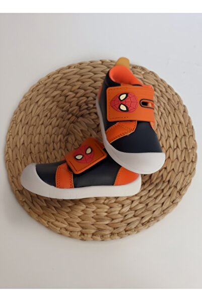 PAPUCUMUN DÜNYASI First Step Orthopedic Baby Shoes Colorful Baby Sports Ballet Flats with Spiderman Figure