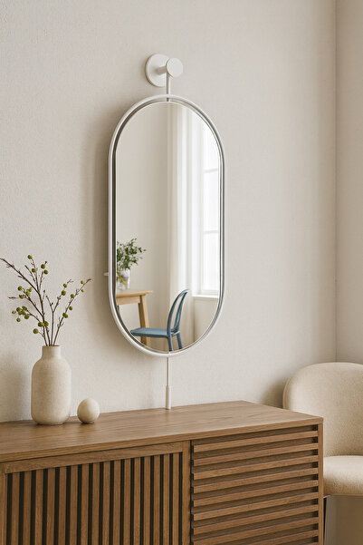 Wallover Design Büyük Boy 30x80 Beyaz Serenity LEDLİ (Gün Işığı) Ayna,(MOBİLY...
