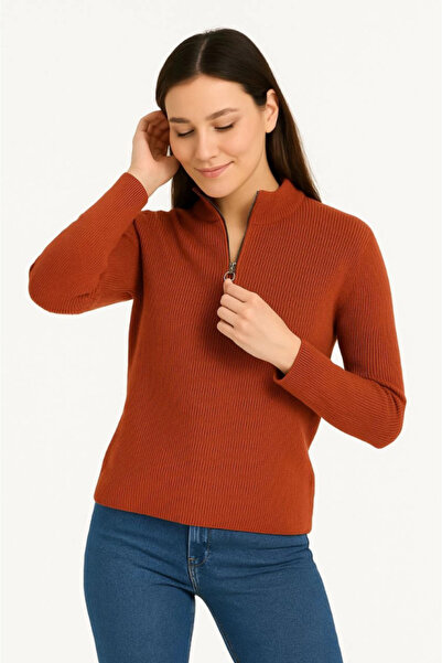 Veraura Lifestyle Women's Half-Zip Knit Sweater – Thessaloniki Knit, Stand-Up...