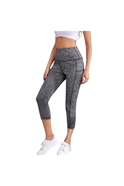 VEYA Grey Bermuda Leggings with Side Pocket Gym Tights