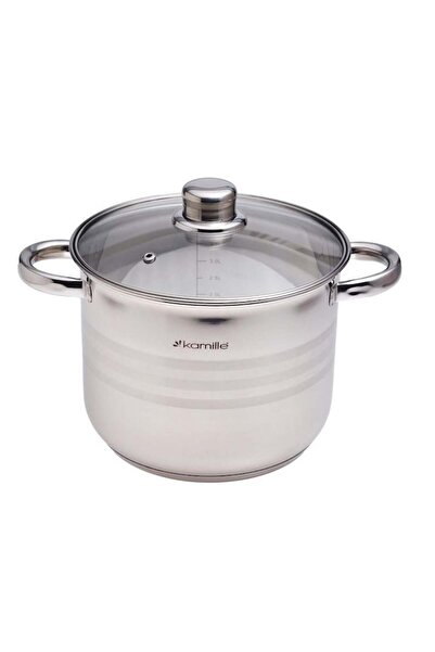 Kamille 6L steel pot with lid 22 cm, stainless
