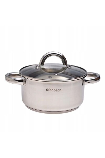 Kamille OFENBACH Stainless Steel Pot 2L with Glass Lid 18cm
