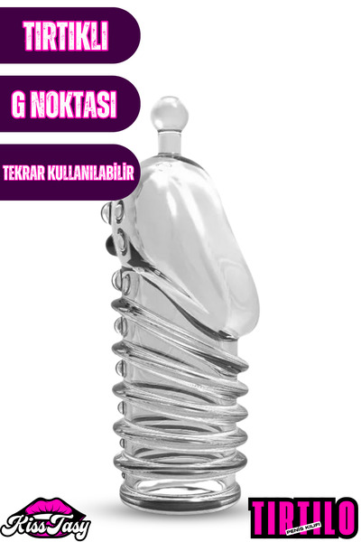 Cinsel Oyuncak Tekrar Kullanılabilir Tırtıklı G Nokta Uyarıcı Kavrayan Silikon Penis Kılıfı