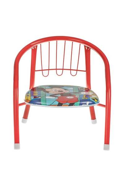 ELITECOMMERCEMARKET Red Metal Children's Chair, with Mickey Mouse Pattern, 36x35x36 cm