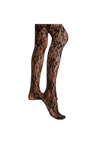 VEYA Black floral knitted kilon