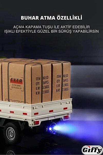 SCOWETTO Uzaktan Kumandalı RC Kamyonet ,Yük Taşıma Aracı ,Sesli ,Işıklı ,Şarjlı ,(Pil Hediyeli),2.4 Ghz Araç