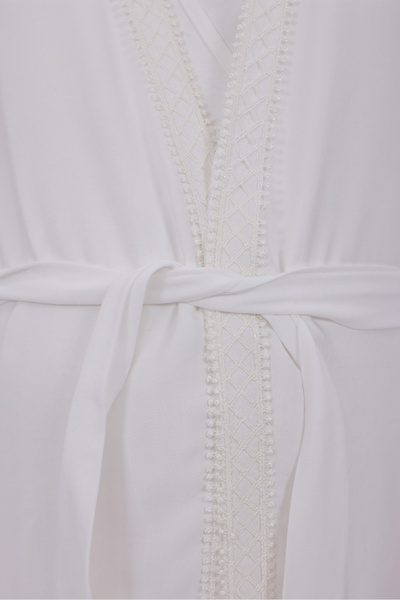 Lohussa Γυναικείο Σετ Νυχτικό Μακρυμάνικο Εκρού με διπλό λαιμόκοψη, Ειδικού Σχεδιασμού, Μητρότητας και Εγκυμοσύνης