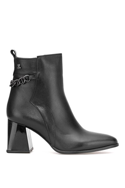 Venüs 2553903K Cizme cu toc din piele naturală pentru femei, negre