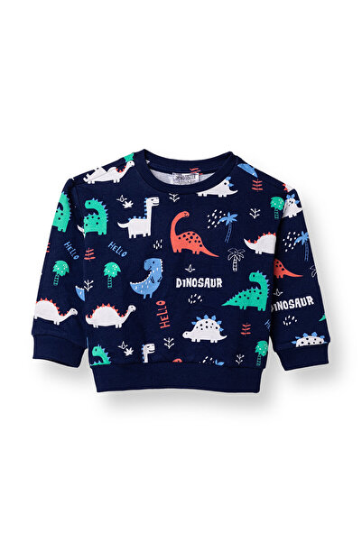 ebebek Hello Baby HelloBaby Erkek Bebek Sweatshirt Şardonlu İki İplik Bisikle...