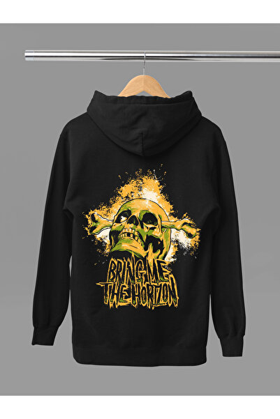 MAGORS سترة روك قطنية مطبوعة بأكمام طويلة وقلنسوة من ثلاث خيوط بتصميم BRING M...