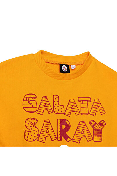 Galatasaray Unisex Sweatshirt İki İplik Bisiklet Yaka Uzun Kol