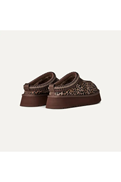 UGG Kadın Leopar Desenli %100 Deri Kalın Rahat Taban Kahverengi Bot & Bootie 1178430-BURNTCEDAR