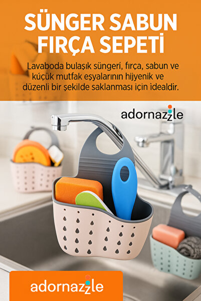 adornazzle Кухонний кошик для губок на підвісці – органайзер для губок, мила ...