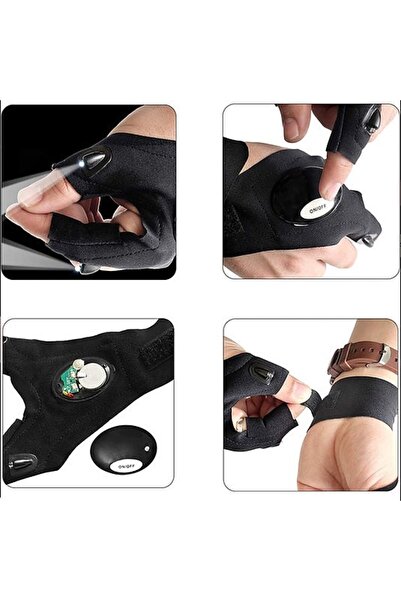 Skygo Led Işıklı Eldiven LED Işıklı Tamirci Balıkçı Bisiklet Eldiveni