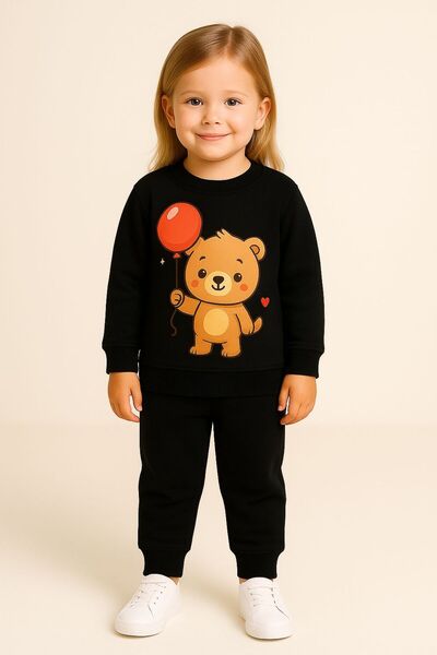MODA Χειμερινό σετ φόρμας για κορίτσια και αγόρια με σχέδιο αρκουδάκι καρδιά ...