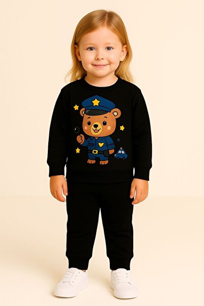 MODA Χειμερινό σετ φόρμας για κορίτσια και αγόρια αρκουδάκι αστυνομίας PRINT ...