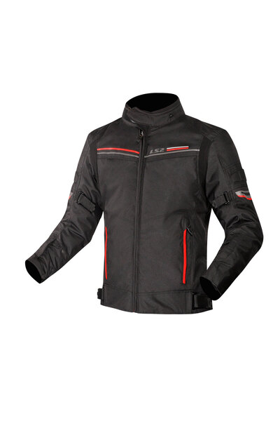 LS2 Shadow 4 Season Motorcycle Jacket Black-Red