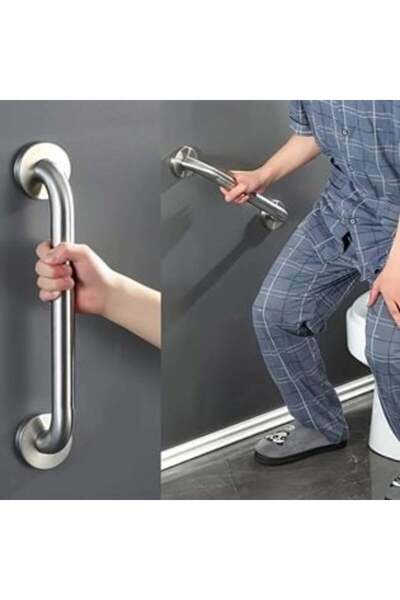 SHOPIENS Mâner de baie din oțel inoxidabil argintiu 30 x 7 cm