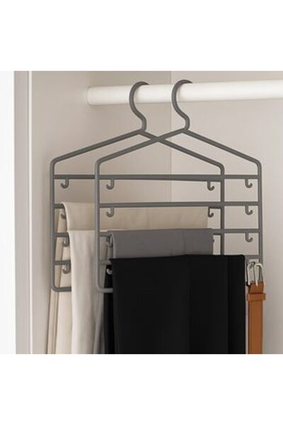 SHOPIENS Cuier din plastic gri cu spații multiple 36 x 27 cm - 2 bucăți