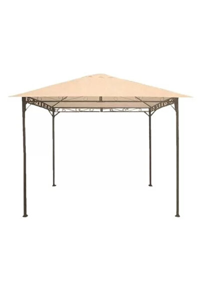 gardenline Záhradný/Terasový pavilón, Kovový rám, Krémový, 3 x 3 x 2,55 m, Doina