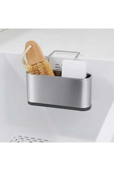 SHOPIENS Organizator de chiuvetă din oțel inoxidabil cu ventuză 17,2 x 11,2 x...