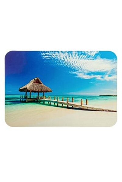 SHOPIENS Covoraș de baie extrem de absorbant cu model de plajă, 60 x 40 cm