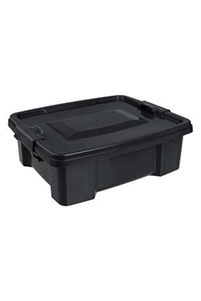 SHOPIENS Gray Plastic Storage Box with Lid 7 L