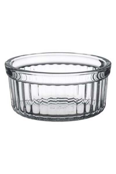 SHOPIENS Heat-resistant Glass Bowl Transparent with Vertical Pattern 256 ml