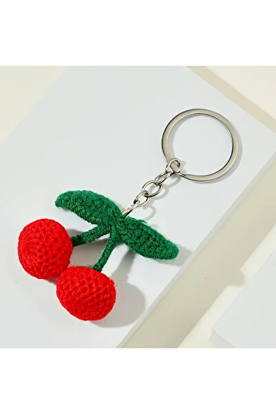 MODA سلسلة مفاتيح مصنوعة يدويًا على شكل كرز