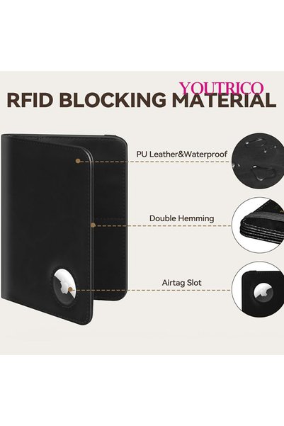 Youtrico حامل جواز سفر Air Tag، غطاء محفظة جواز سفر RFID للنساء، حافظة حماية جواز السفر، بدون Airtag،