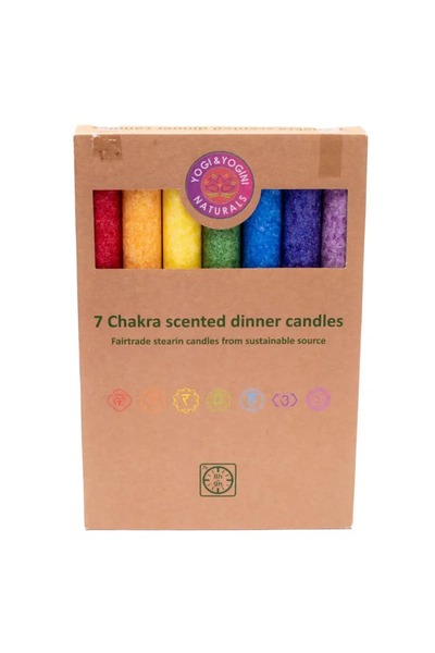 OEM Set 7 Scented Chakra Candles for Meditation – Stearin, Sacred Aromatherapy
