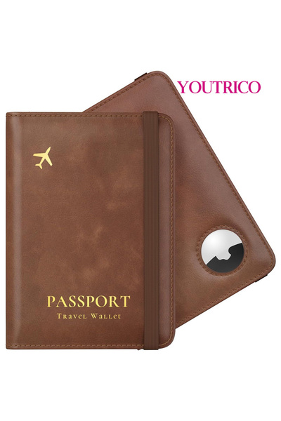 Youtrico حامل جواز سفر السفر، حامل جواز سفر Air Tag، حافظة حماية جواز السفر، بدون Airtag،