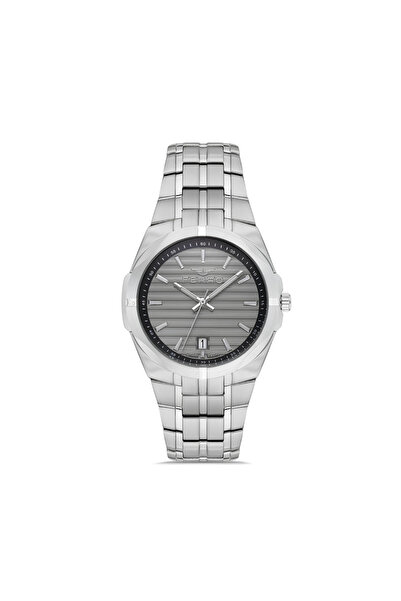 Tesbihane ساعة يد رجالية من الفولاذ الفضي اللون من فيرو، وظائف نشطة 3 ATM مقاومة للماء TH-FM40143A-A4