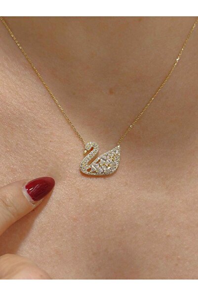 nasipkuyumcu 14 AYAR TAŞLI KUĞU MODEL TARZ ALTIN KOLYE KLY00901