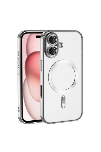 UnDePlus Apple iPhone 17 için Magsafe ile uyumlu Kılıf Kamera Lensli Korumalı Şeffaf Silikon Kapak