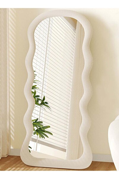 Arabest 150x40cm Wavy Full Body Mirror, Fitting Mirror Dressing Mirror, Shaped Mirror for Bedroom Dressing
