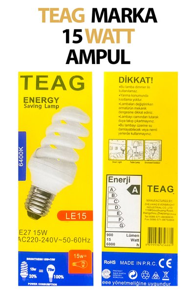 Trendhouse Tasarruflu Ampul 15 Watt 900 Lümen Teag