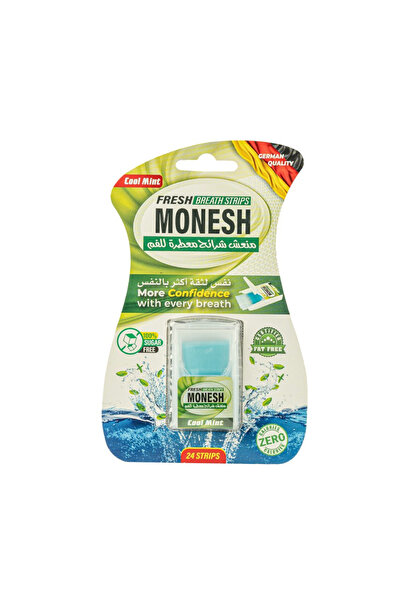 Monesh منعش شرائط معطره للفم 24 قطعة نكهه النعناع