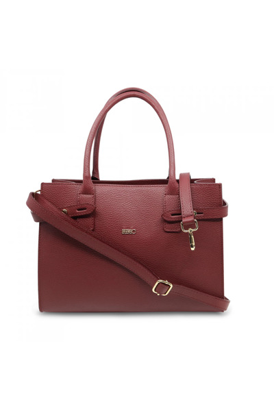 BESSO Geantă Orizzonte Urbano din piele naturală, culoare cireșă
