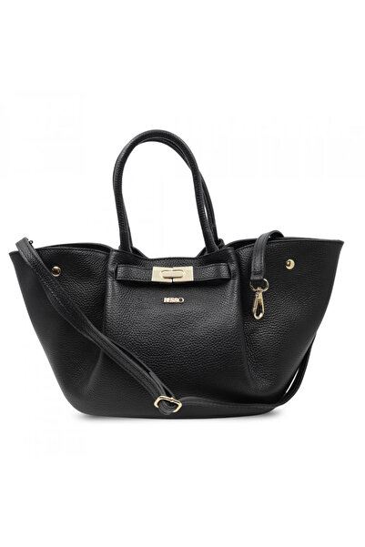 BESSO Geantă de mână Tocco Nobile neagră din piele naturală