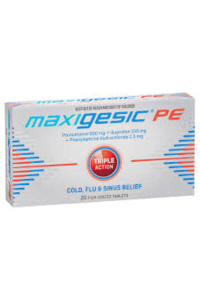 maxigesic علاج البرد والإنفلونزا والجيوب الأنفية - 20 قرصًا