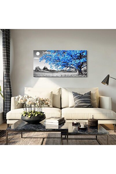 Emoda home Trove لوحة جدارية قماشية لشجرة القمر الأزرق بسيطة الحياة 120×60 سم...
