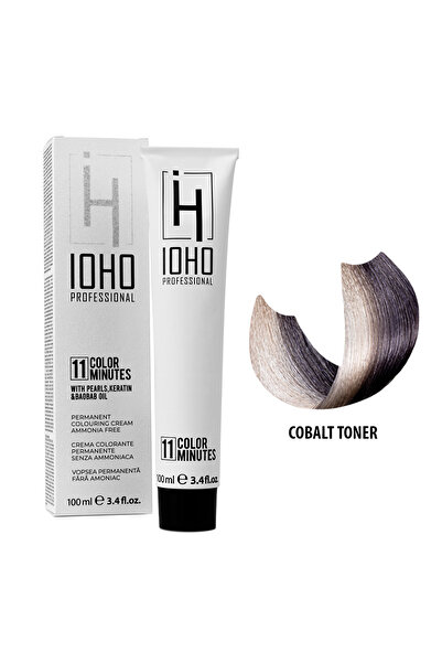 Ioho Professional Hair Dye Toner Dark Grey Permanent Ammonia Free - Color 11 Minutes Cobalt Toner -