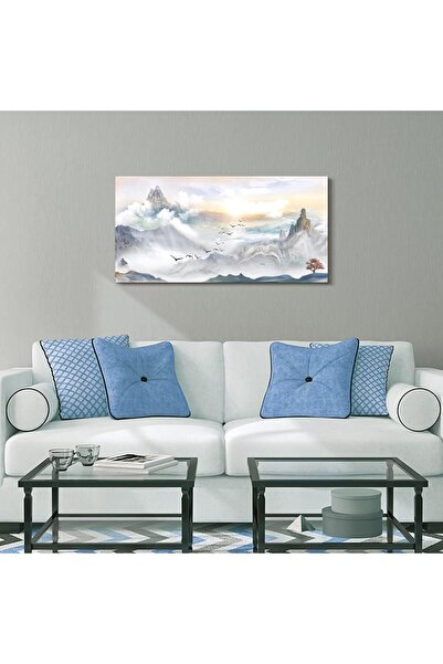 Emoda home Trove لوحة فنية جدارية مؤطرة من القماش باللونين الأبيض والأسود مع ...