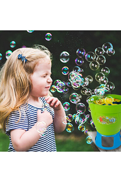 MalPlay Soap bubble generator toy, with batteries, 8 play holes, and liquid included, Blue B