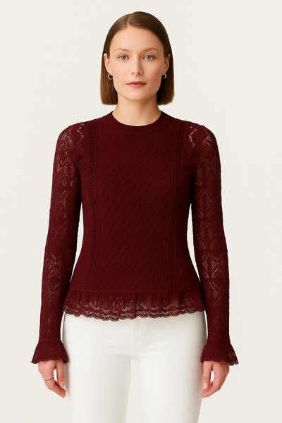 HAKKE Dantel Detay Ajurlu KAZAK